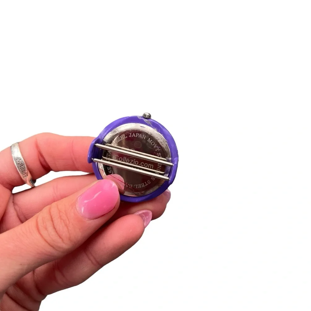 Collezio Purple Silicone Stainless Steel Back Rhinestone Slap‎ Watch Face & Band